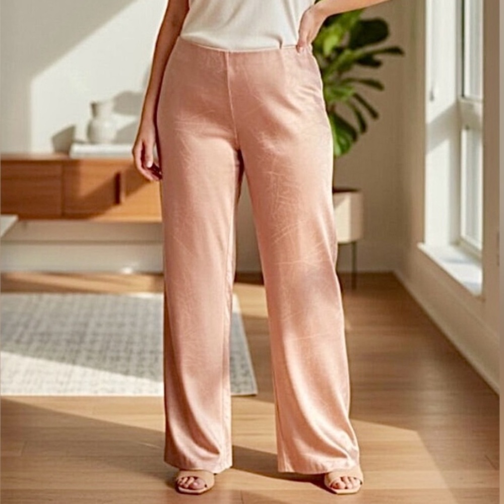 🟠NWT VINCE Plus Satin Bias Cut Wide Leg Pants in Terra Rose 1X
